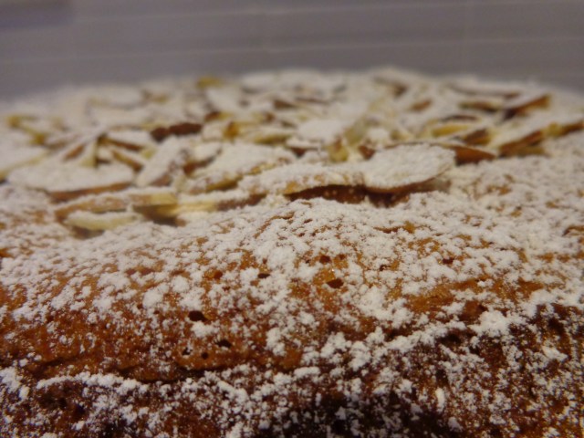 Beautiful cake with a crunchy topping